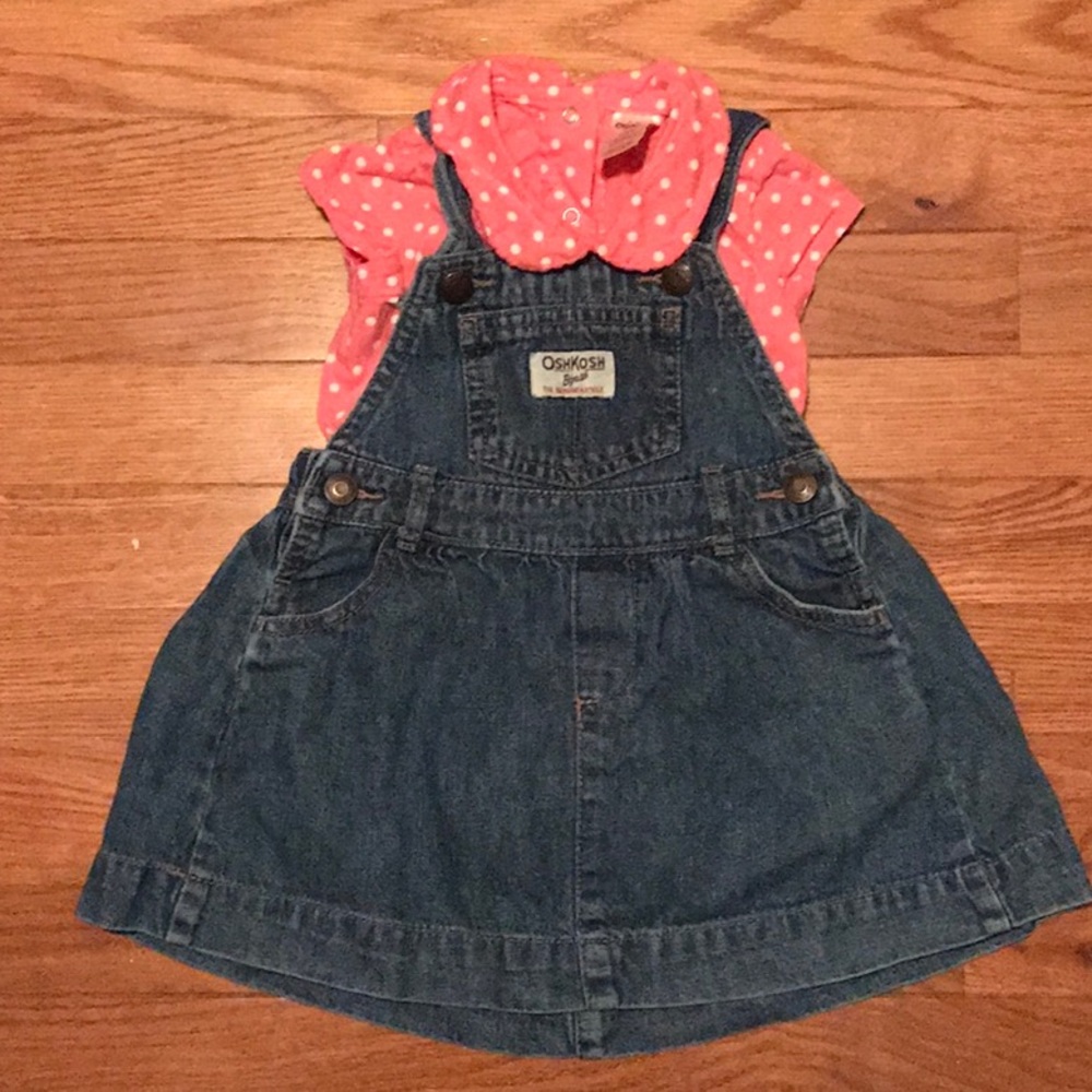 Girls Size 18M OshKosh Overall Dress & Onesie